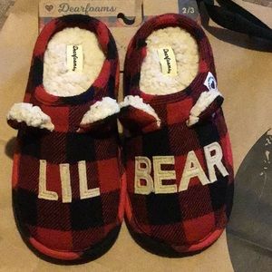 DEARFOAM red buffalo check clog slipper, cozy